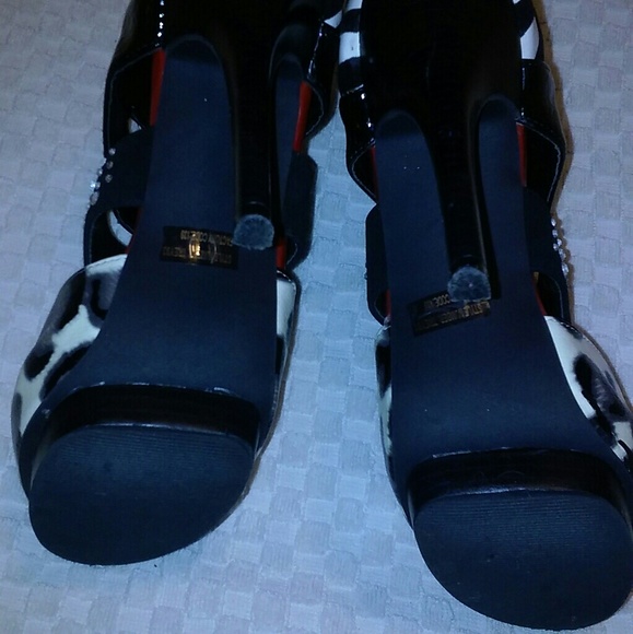 Animal Print Stilettos with Rhinestone Accents - Picture 7 of 7